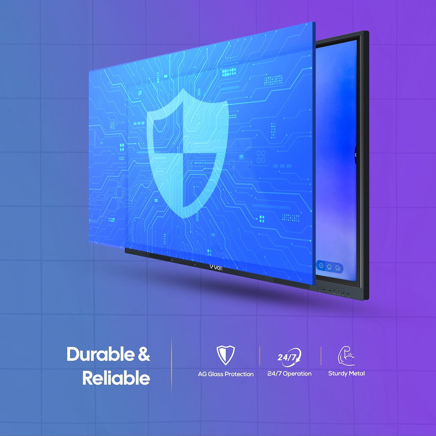 AIWaft Turbo AI 75 Inch 4K UHD Interactive Flat Panel | Android 14 | 8GB RAM 128GB Storage | 40-Point Multi-Touch Smart Board | Digital Teaching Display for Classroom & Coaching | HDMI USB Speakers - Image 3