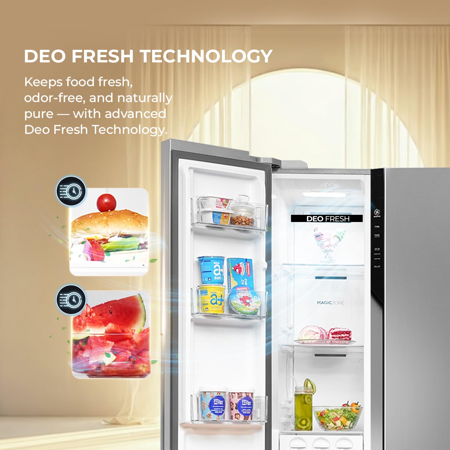 Haier 596 L 3 Star Frost Free Expert Inverter 2-Door Side by Side Refrigerator (HES-690SS, Shiny Silver, Magic Convertible, Deo Fresh Technology, 2026 Model) - Image 5