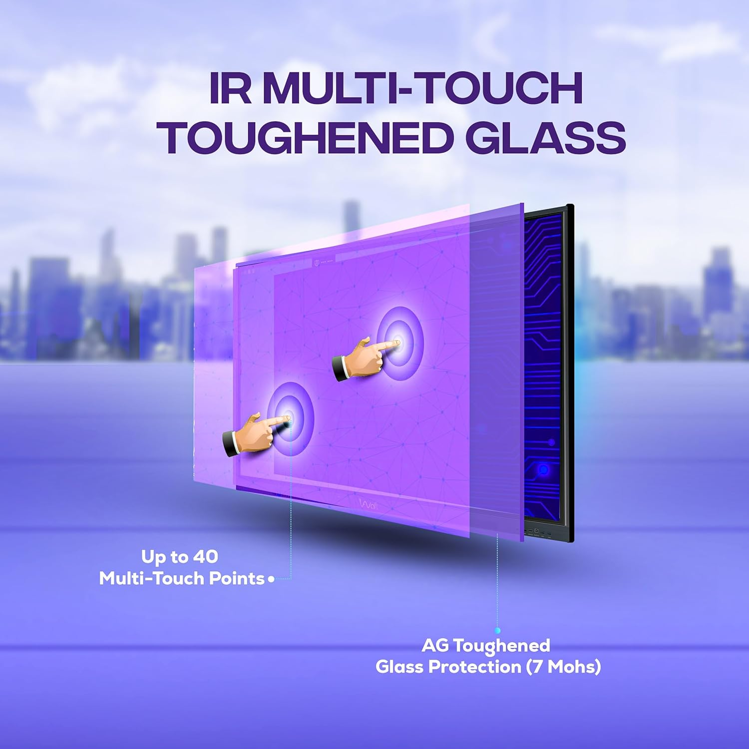 AIWaft Turbo AI 75 Inch 4K UHD Interactive Flat Panel | Android 14 | 8GB RAM 128GB Storage | 40-Point Multi-Touch Smart Board | Digital Teaching Display for Classroom & Coaching | HDMI USB Speakers - Image 5