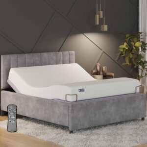 The Sleep Company Elev8 Smart Recliner Bed | Bed Base | Premium Smart Adjustable Bed | in-Built Massage Mode & Zero Gravity Sleep Mode | King Size, Metal, Matte, Black