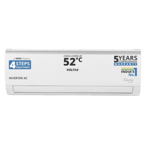 Voltas 243V Vectra Elite 2 ton 3 star inverter Split AC|4-IN-1 Adjustable mode|Energy Efficient|High ambient Cooling-cools even at 52°C|Anti dust filter with Anti-microbial coating|Copper Coil| White