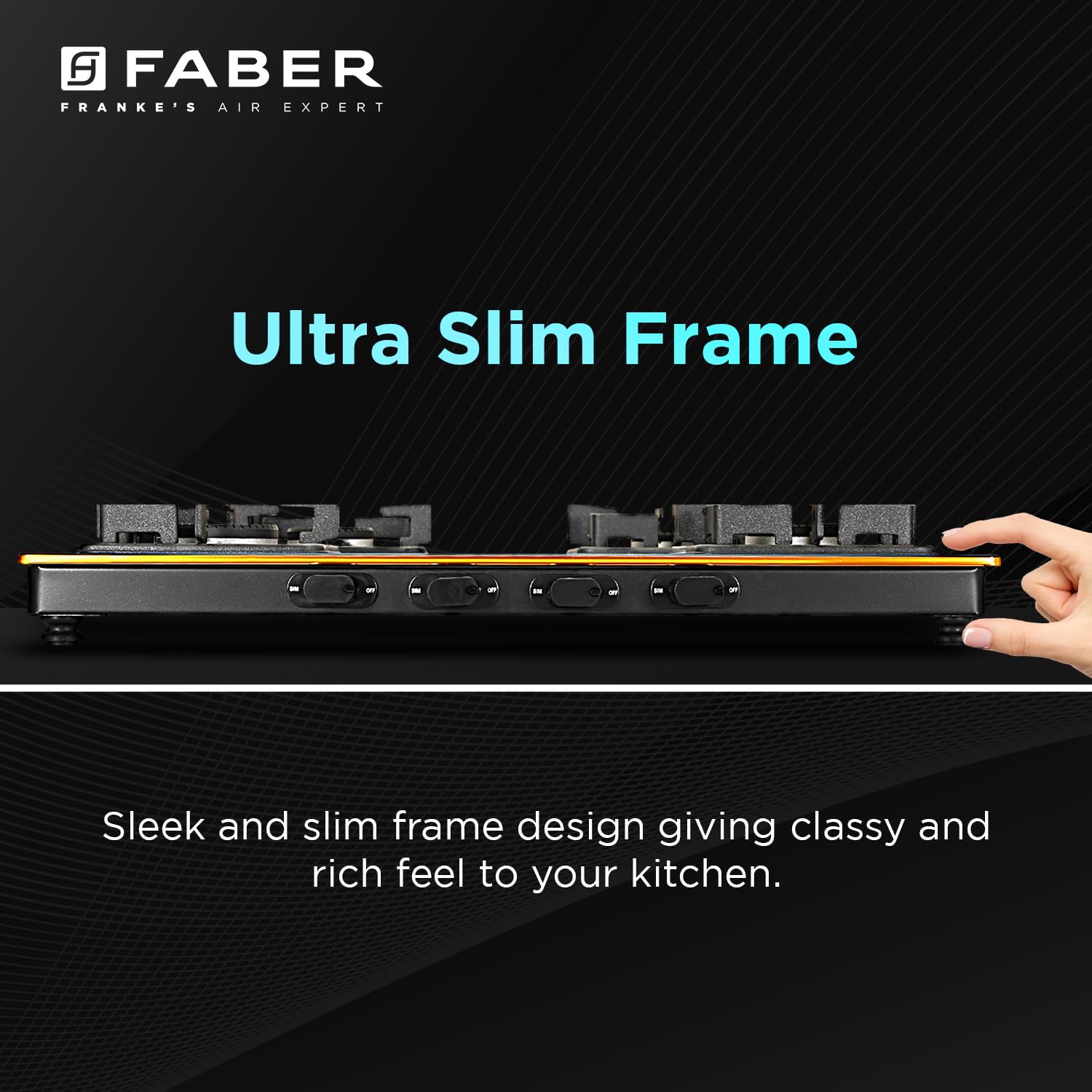 Faber Stylish 4 Brass Burners 69cm Sleek Cooktop |Manual Ignition|MS Powder Coated Pan Support|Black Glass Finish|5 Yrs Warranty Glass & Burners|2 Yrs Comprehensive & Valve| Cooktop Prince Plus 4BB BK - Image 8