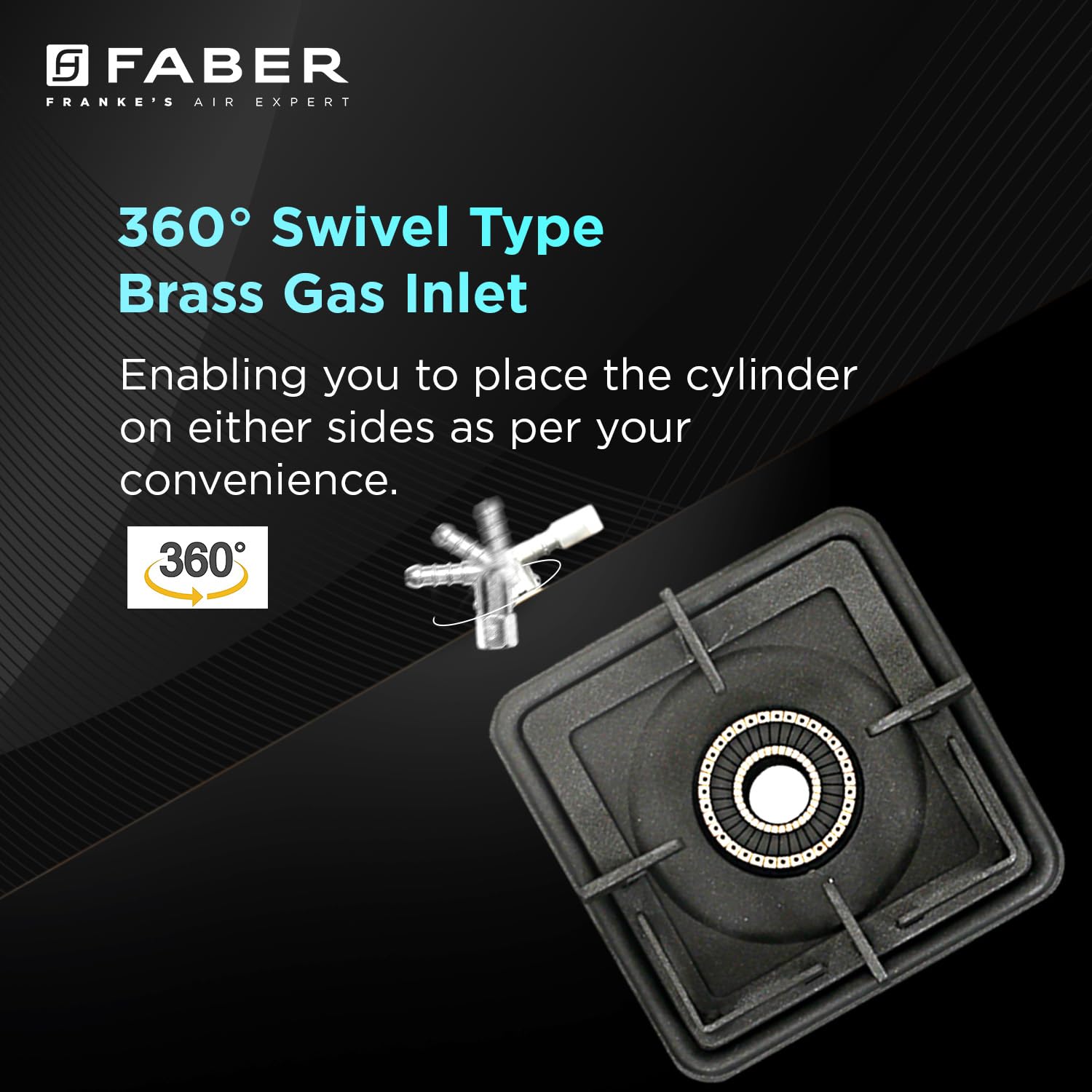Faber Stylish 4 Brass Burners 69cm Sleek Cooktop |Manual Ignition|MS Powder Coated Pan Support|Black Glass Finish|5 Yrs Warranty Glass & Burners|2 Yrs Comprehensive & Valve| Cooktop Prince Plus 4BB BK - Image 5