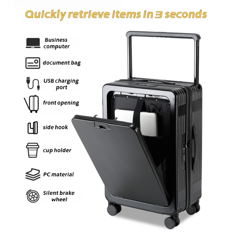 New Fashionable 16 Inch Luggage Case With TSA Customs Lock, 360 Universal Wheel Pull Rod Box, Luggage Universal Wheel Password Box